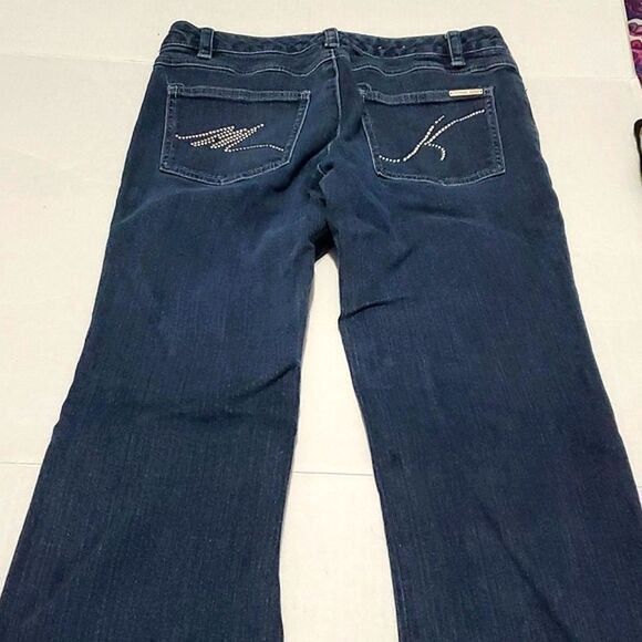 Michael Michael Kors Sausilito Dark Wash Mid/Low Rise Western Bootcut Jeans 6 - Picture 7 of 12